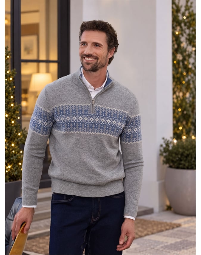 Wool Fairisle 1/2 Zip Sweater